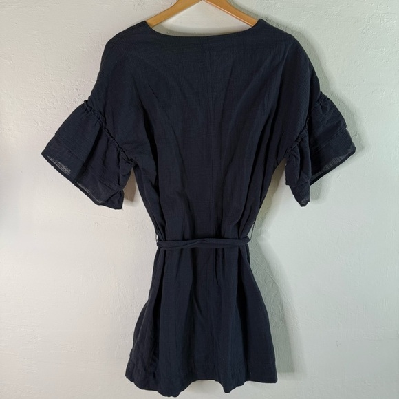 Universal Thread Navy V-Neck Dress with Ruffle Sleeves Size Medium - Picture 6 of 7